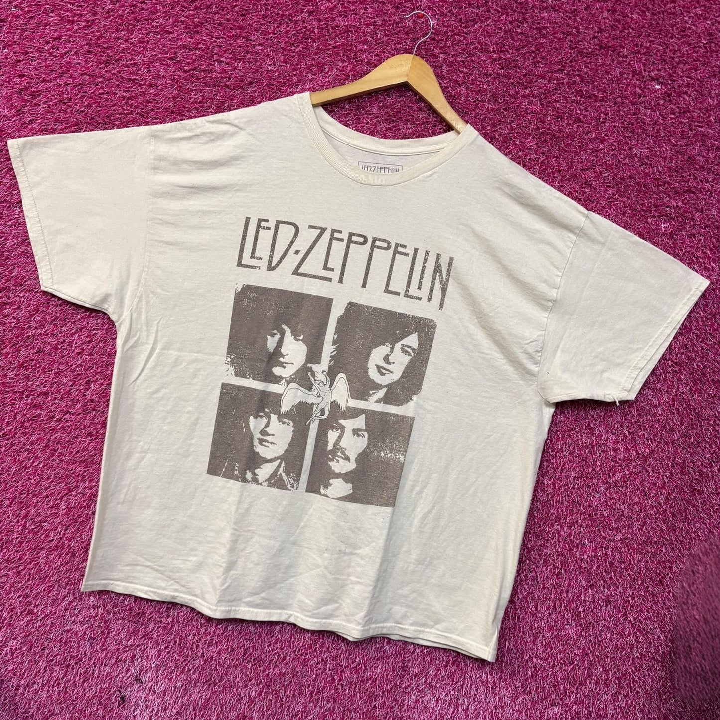 Led Zeppelin Band Members Portrait Vintage Style T-Shirt 2XL