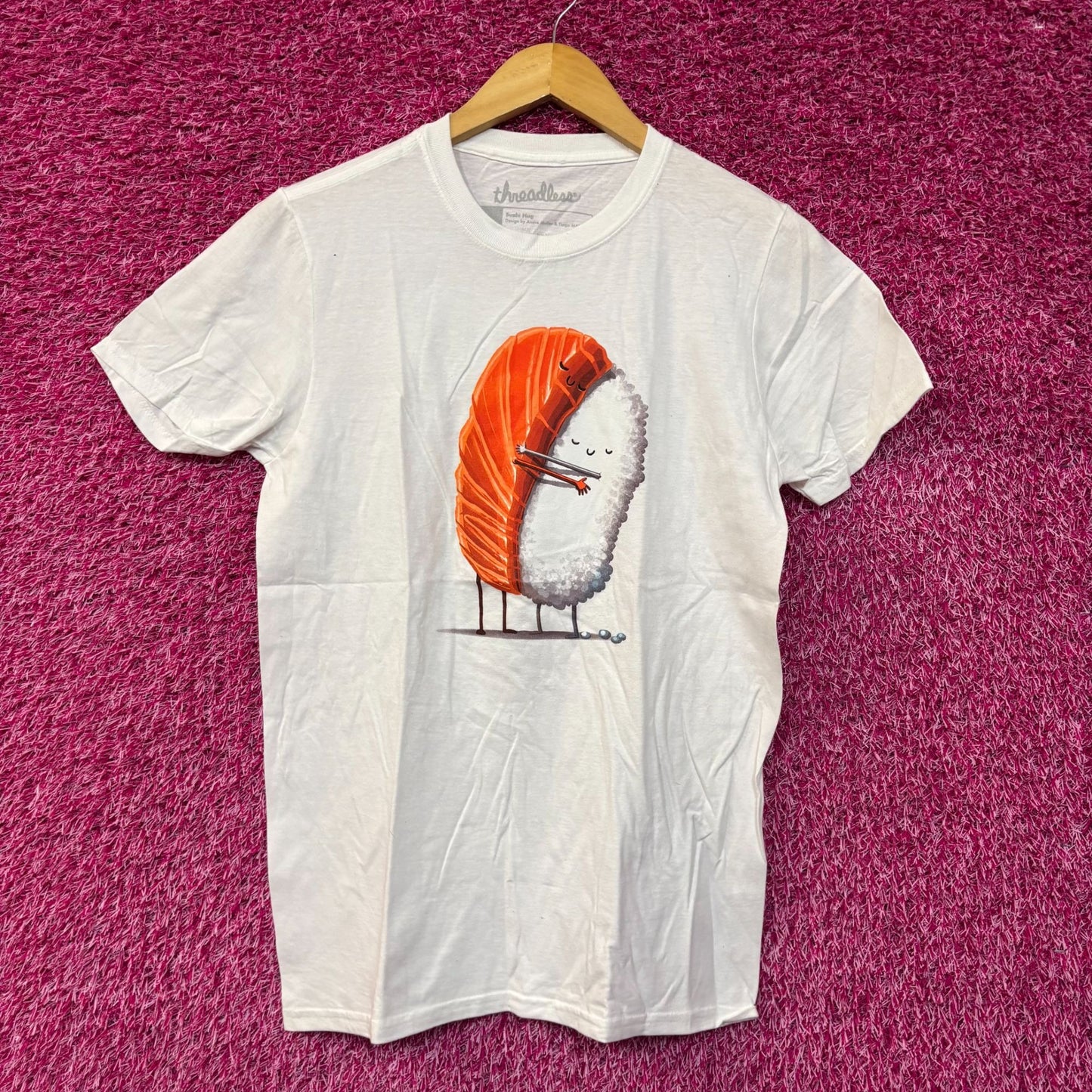 Threadless Sushi Hug Kawaii Graphic Design T-Shirt Small