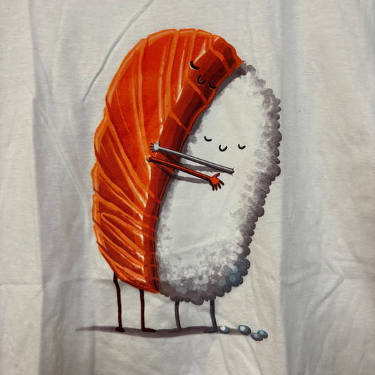Threadless Sushi Hug Kawaii Graphic Design T-Shirt Small