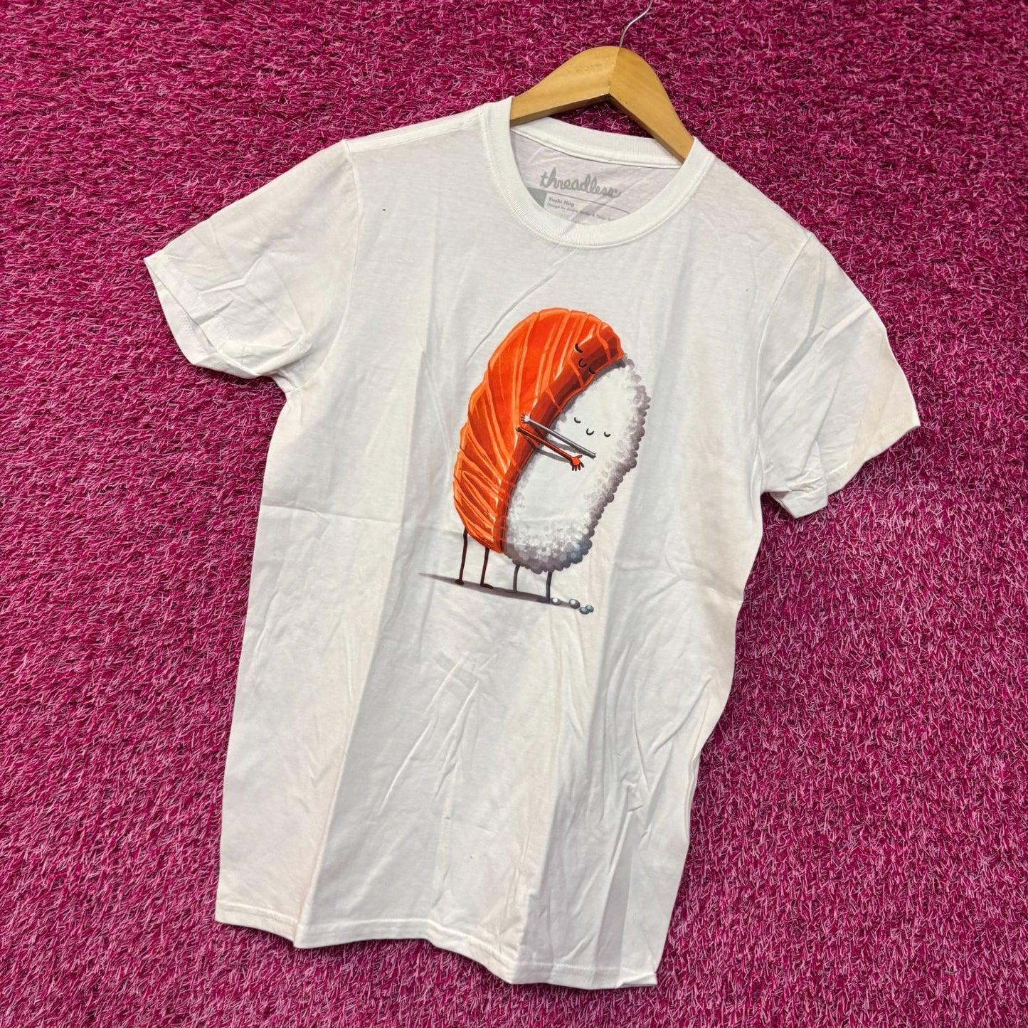 Threadless Sushi Hug Kawaii Graphic Design T-Shirt Small