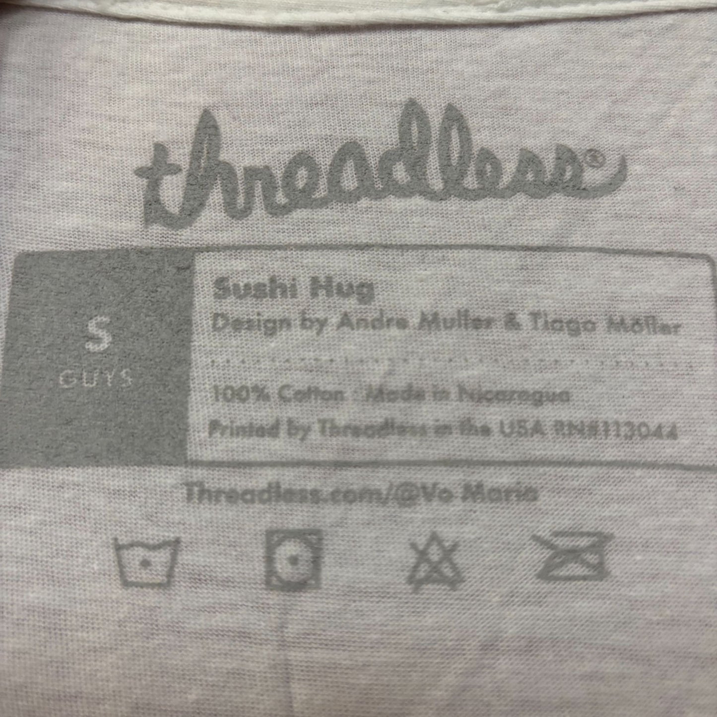 Threadless Sushi Hug Kawaii Graphic Design T-Shirt Small