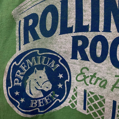 Rolling Rock Beer Classic Logo Distressed T-Shirt XL
