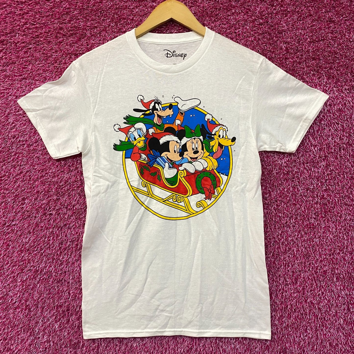 Disney Mickey Mouse and Friends Christmas Sled T-Shirt SM
