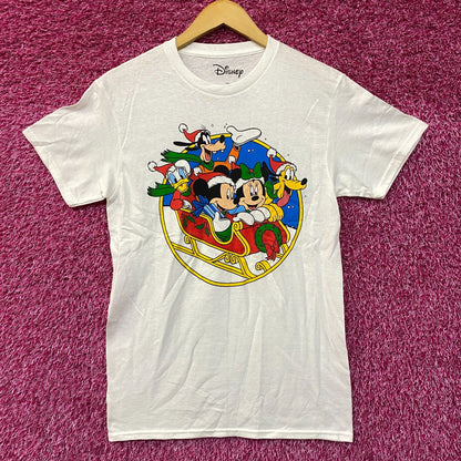Disney Mickey Mouse and Friends Christmas Sled T-Shirt SM