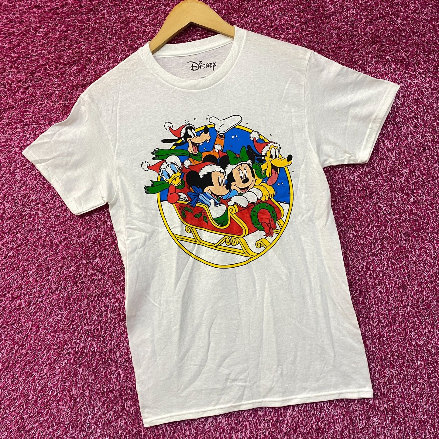 Disney Mickey Mouse and Friends Christmas Sled T-Shirt SM