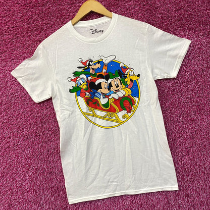 Disney Mickey Mouse and Friends Christmas Sled T-Shirt SM