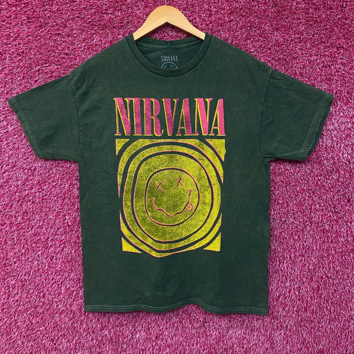 Nirvana Nevermind Album Dead Smiley Face Logo T-Shirt Large