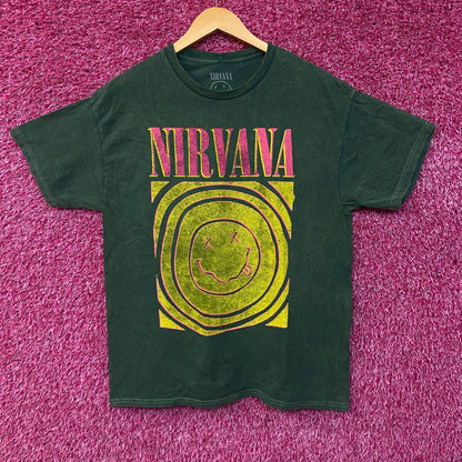 Nirvana Nevermind Album Dead Smiley Face Logo T-Shirt Large