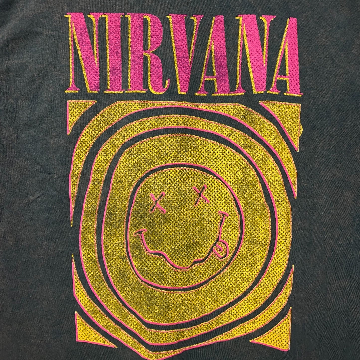 Nirvana Nevermind Album Dead Smiley Face Logo T-Shirt Large