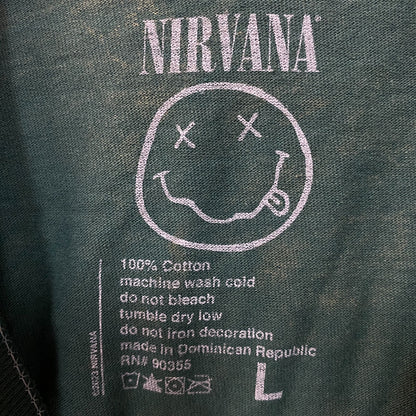 Nirvana Nevermind Album Dead Smiley Face Logo T-Shirt Large