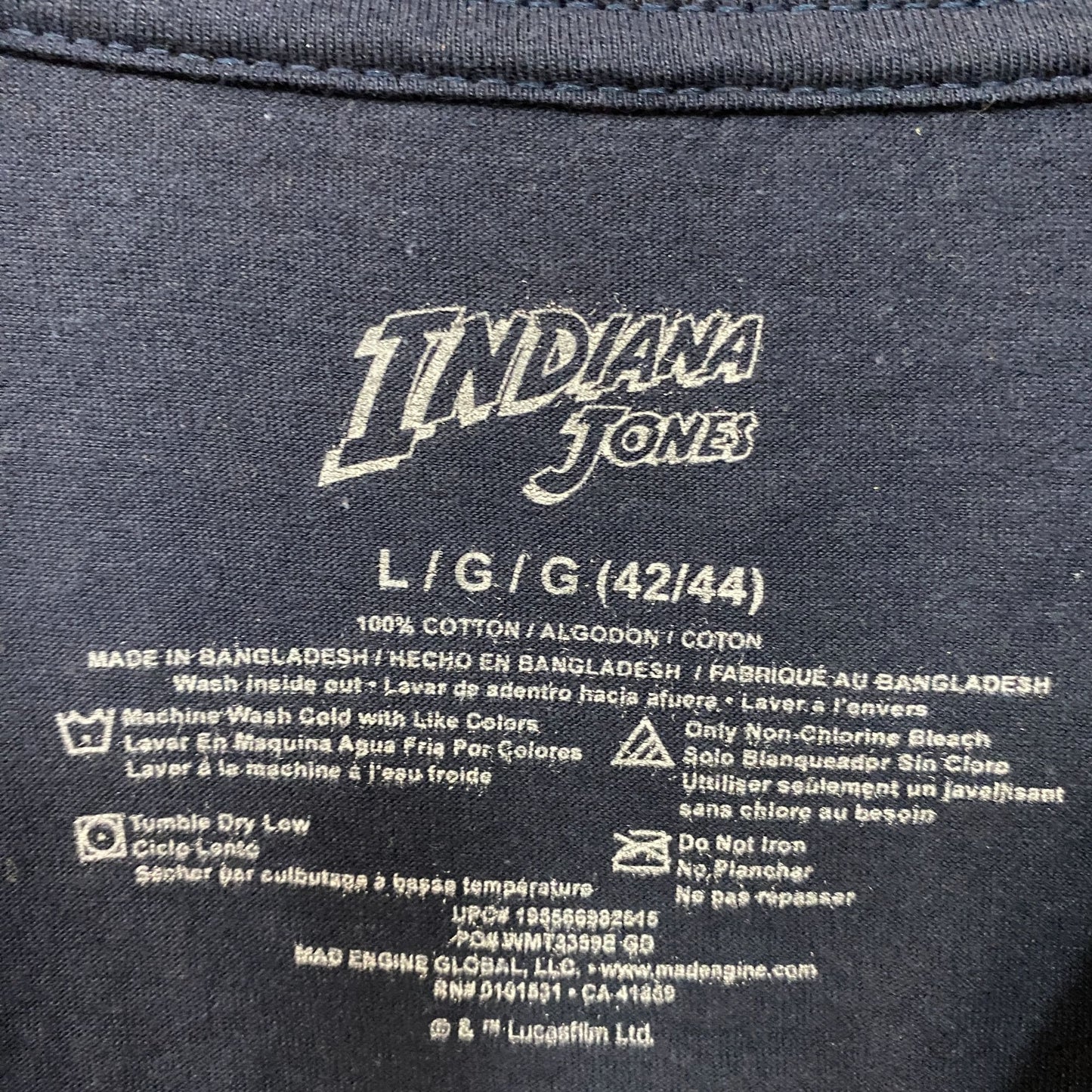 Indiana Jones Whip Scene Tshirt size Large