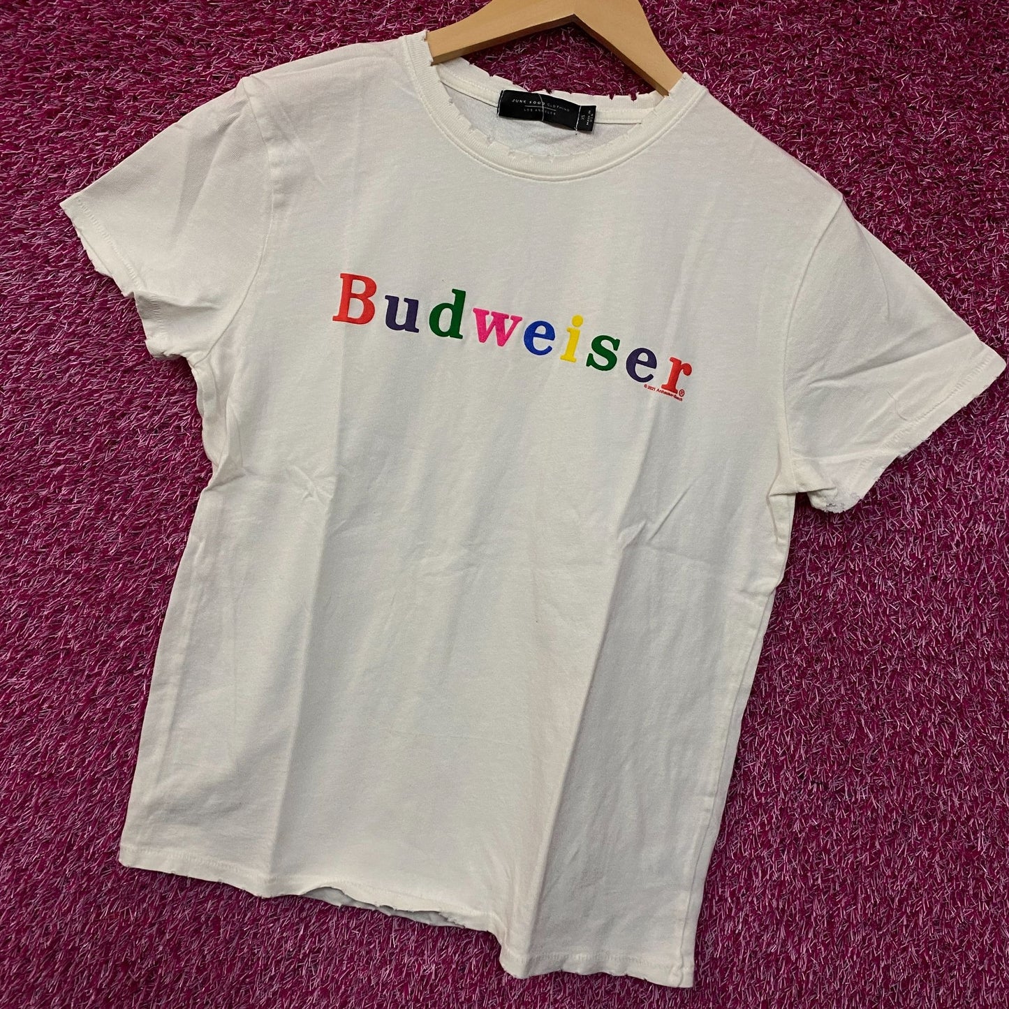 Junk Food Rainbow Budweiser King of Beers T-Shirt XS