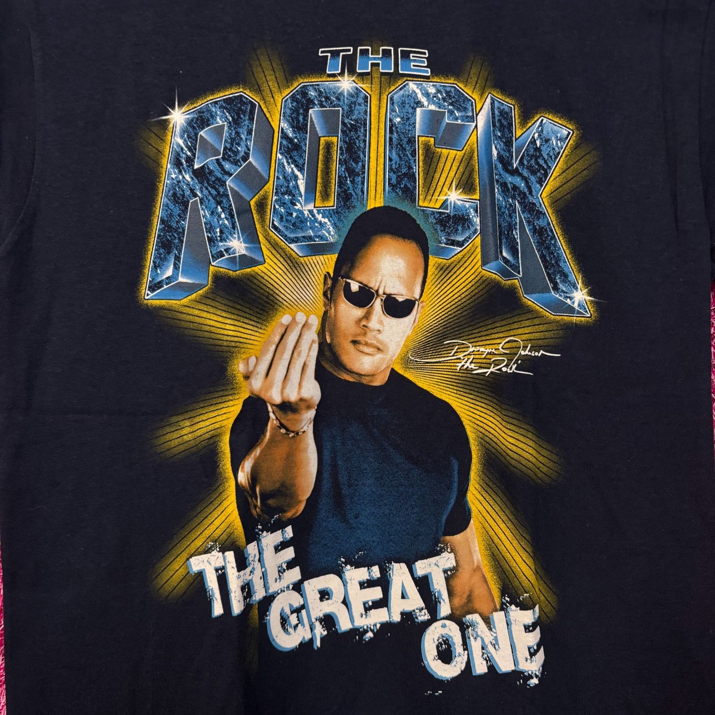 WWE Dwayne The Rock Johnson The Great One Navy T-Shirt Small