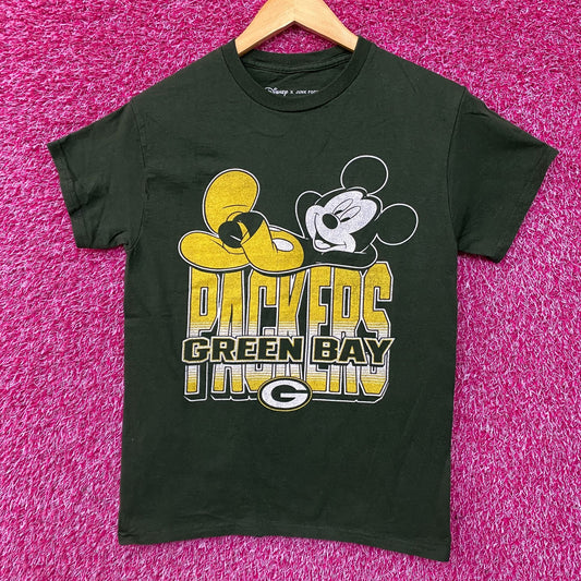 Disney x Junk Food NFL Green Bay Packers Mickey Mouse Kick Back Green Shirt XS