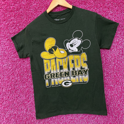 Disney x Junk Food NFL Green Bay Packers Mickey Mouse Kick Back Green Shirt XS
