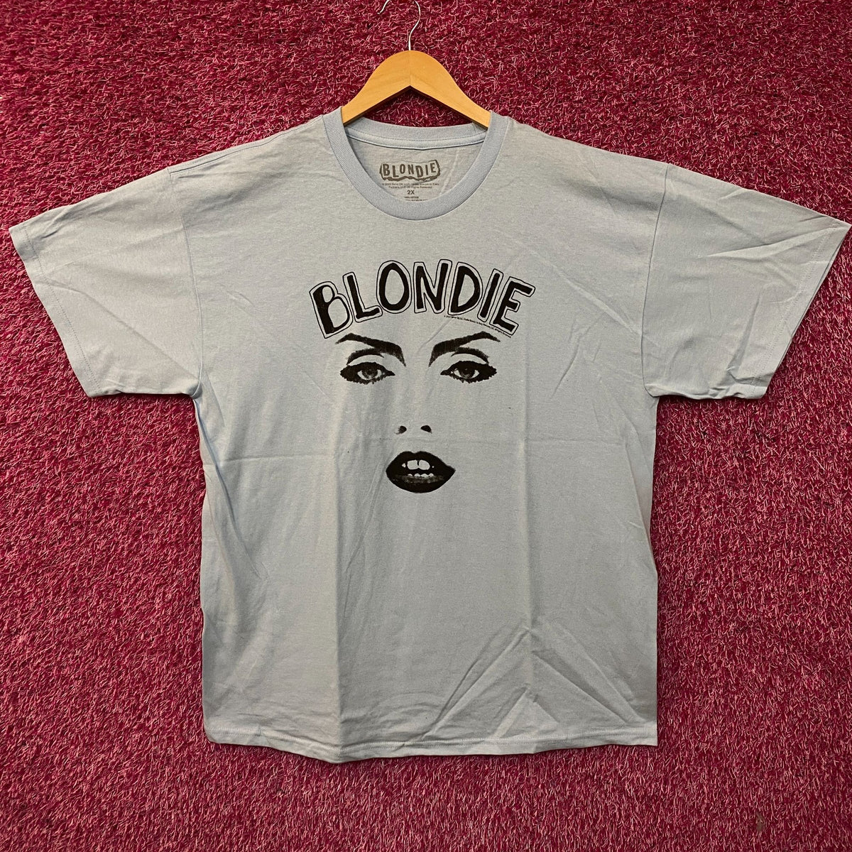 Blondie Parallel Lines Debbie Harry Face T-shirt Baby Blue 2X