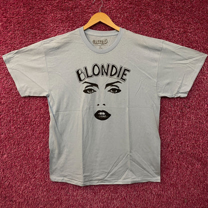 Blondie Parallel Lines Debbie Harry Face T-shirt Baby Blue 2X