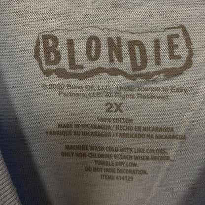 Blondie Parallel Lines Debbie Harry Face T-shirt Baby Blue 2X