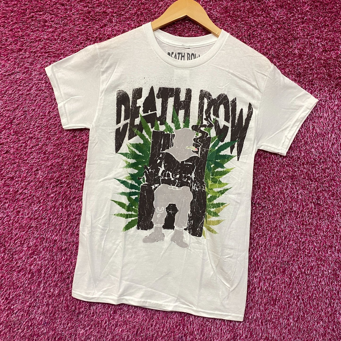 Death Row Records Puffy Electric Chair Inmate Logo Rap Tee Small