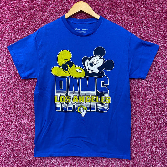 Junk Food x NFL DInsey Mickey Mouse Kick Back Los Angeles Rams T-Shirt Small