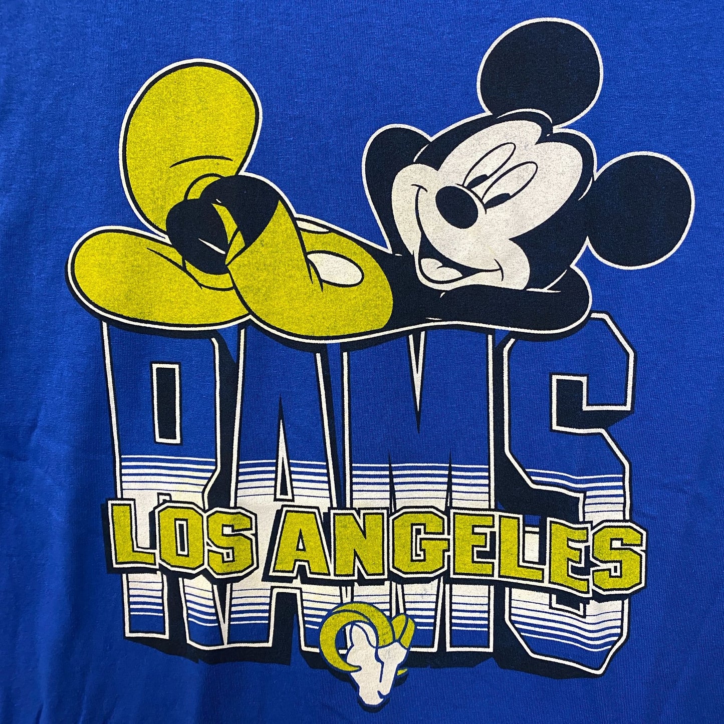 Junk Food x NFL DInsey Mickey Mouse Kick Back Los Angeles Rams T-Shirt Small