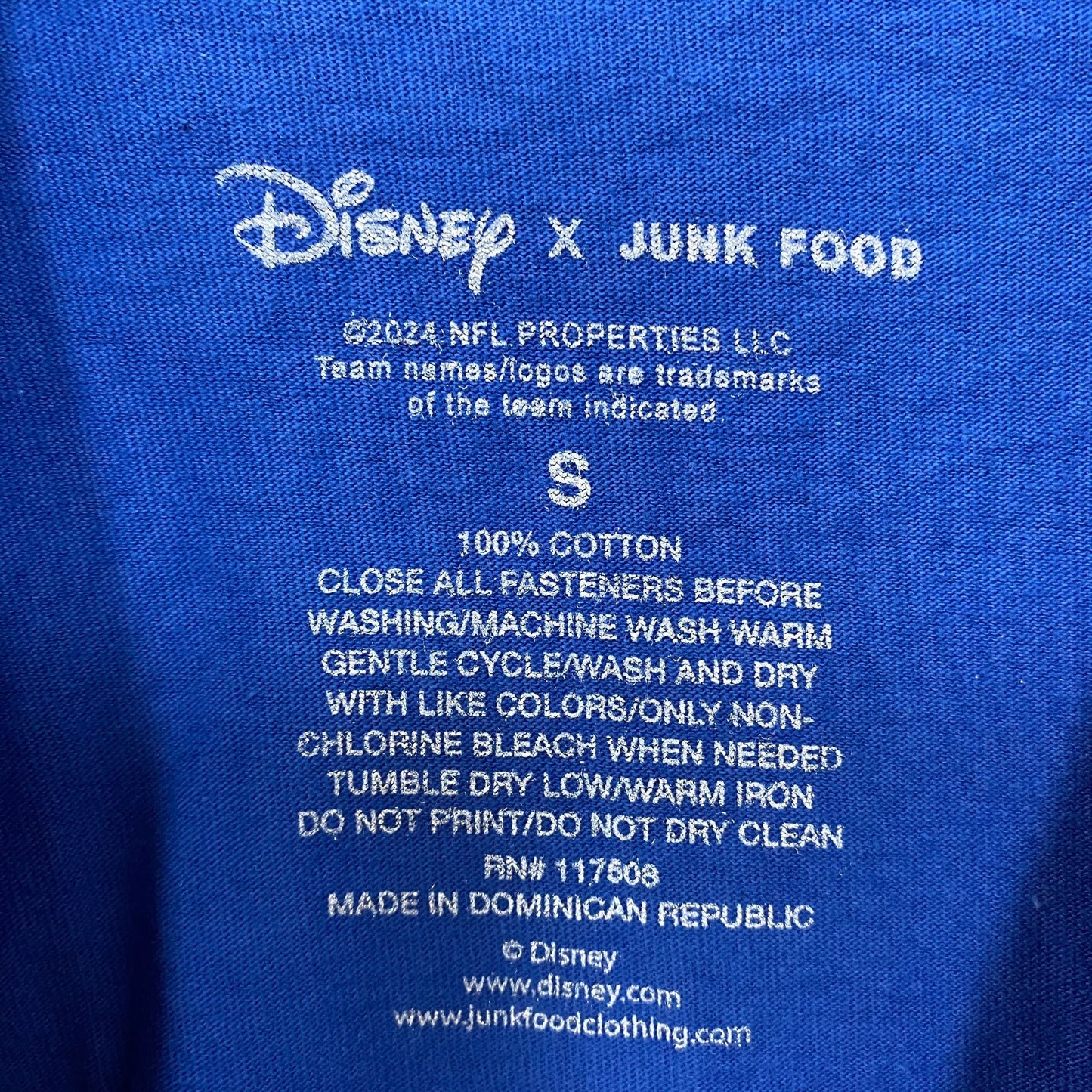 Junk Food x NFL DInsey Mickey Mouse Kick Back Los Angeles Rams T-Shirt Small