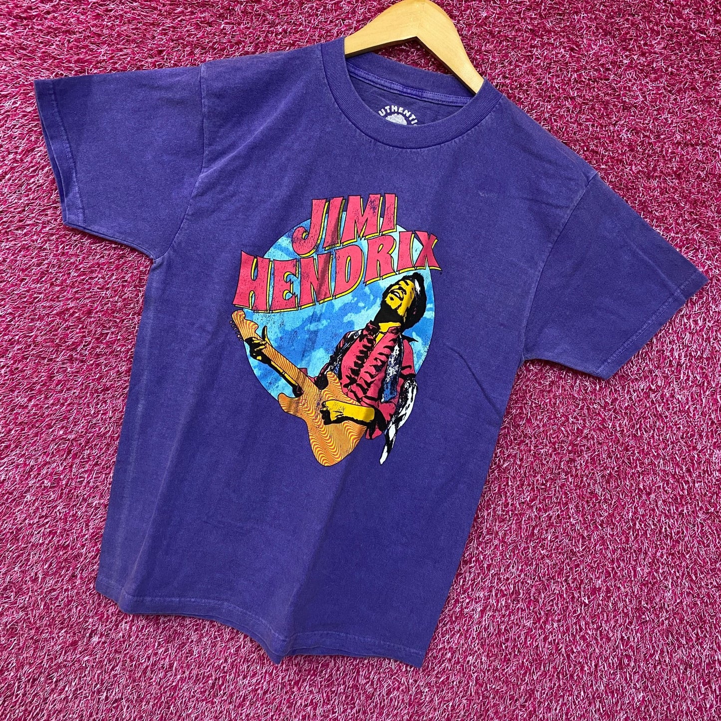 Jimi Hendrix Shredding at Woodstock Psychedelic Rock Tee S