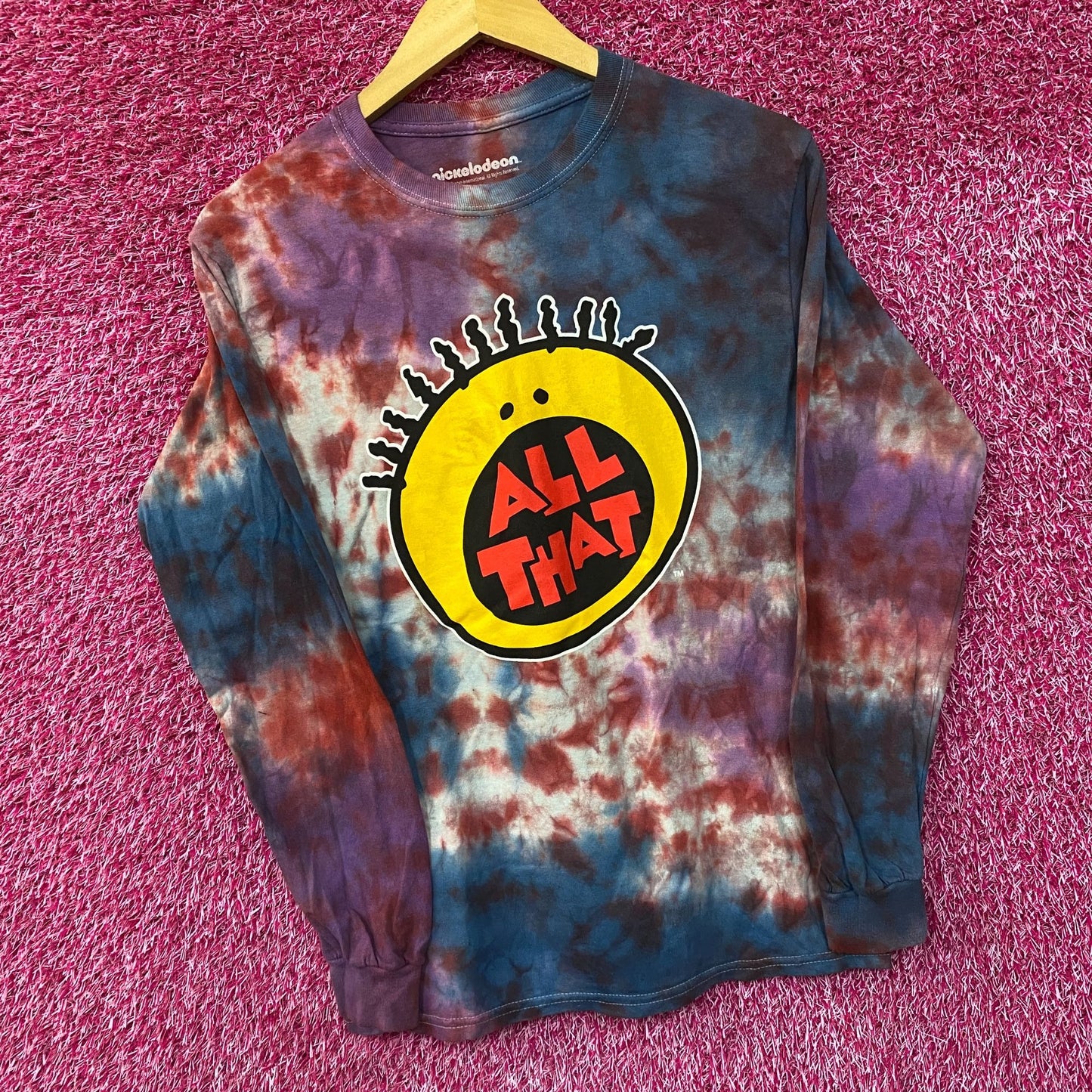 Nickelodeon Tie dye All That Tv Show Promo Tie Dye Long Sleeve Tshirt size Small