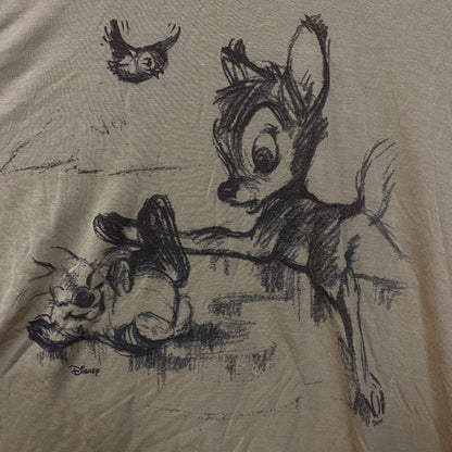 Disney Bambi Sketch Vintage Style Graphic Tissue Tee Small