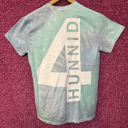 YG 4hunnid Big Logo blue tiedye Tee size small
