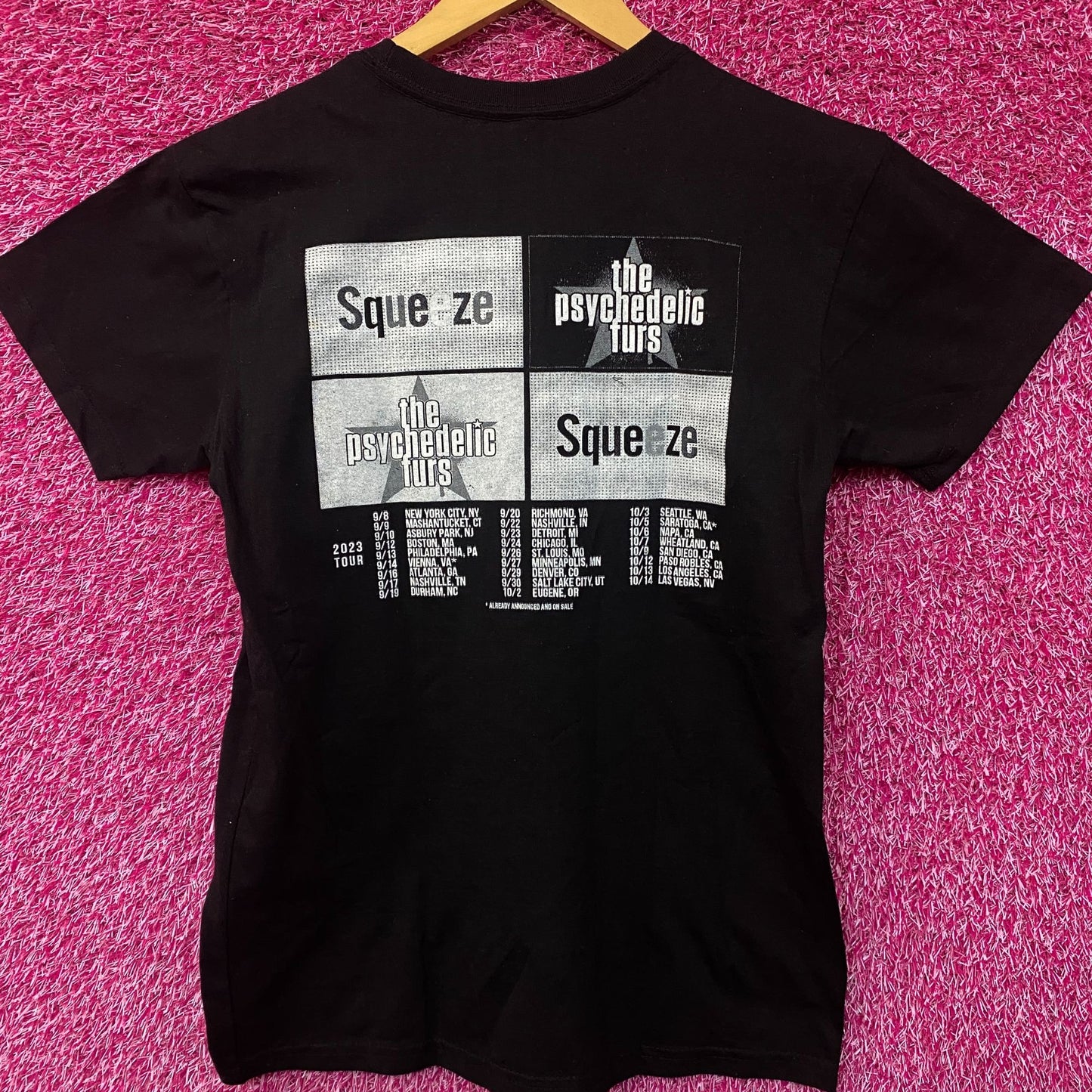 Squeeze & Psychedelic Furs Co-Headline US Tour Rock Tee Small