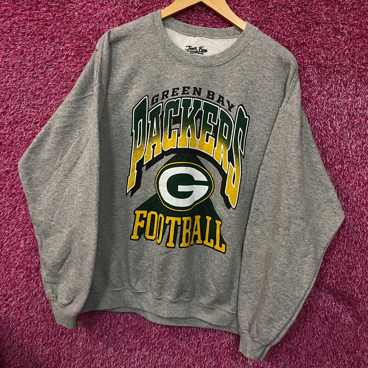 Junk Food Clothing Green Bay Packers Block Crewneck size Medium