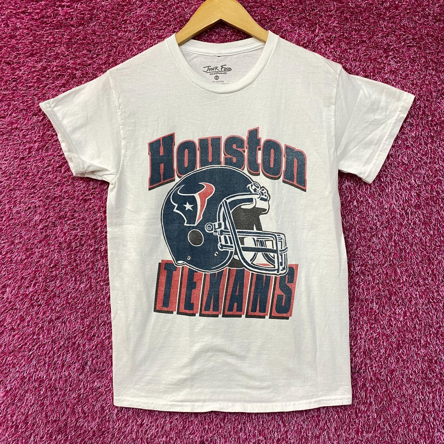 Junk Food Clothing NFL Houston Texans Throwback Helmet Logo T-Shirt XS