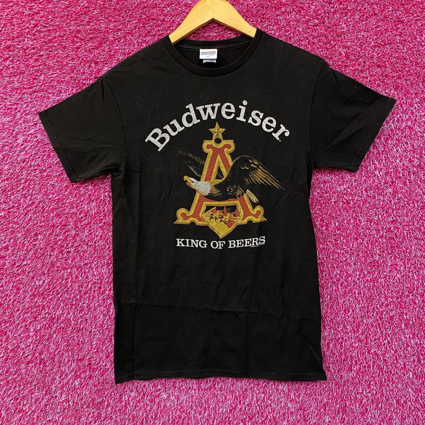 Budweiser King Of Beer American Bald Eagle Logo T-Shirt Extra Small