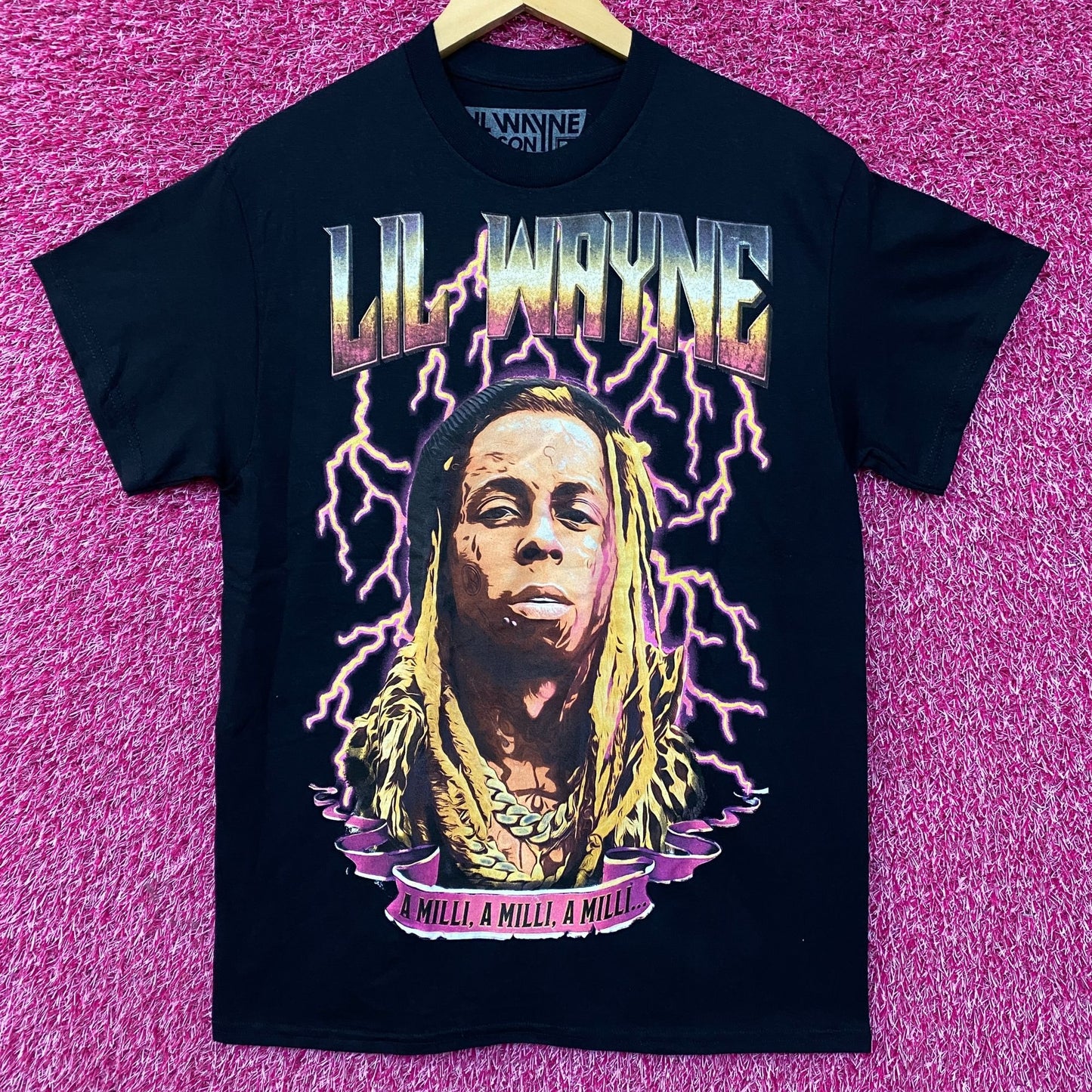 Reason Lil Wayne A Milli Lightning Black T-Shirt Medium