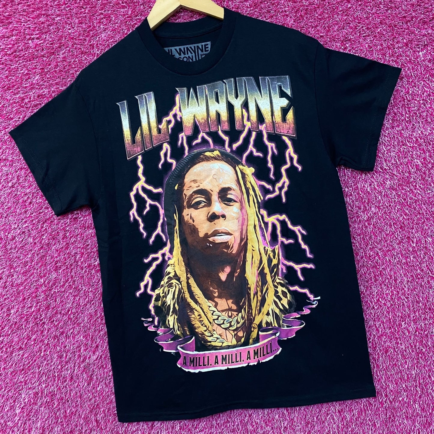 Reason Lil Wayne A Milli Lightning Black T-Shirt Medium