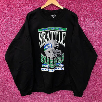 Junk Food Clothing NFL Seattle Seahawks Helmet Flea Market Crewneck Sweatshirt 2XL
