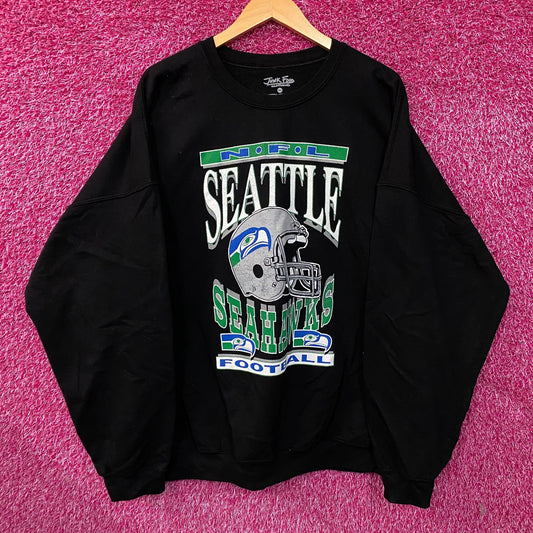 Junk Food Clothing NFL Seattle Seahawks Helmet Flea Market Crewneck Sweatshirt 2XL