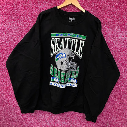 Junk Food Clothing NFL Seattle Seahawks Helmet Flea Market Crewneck Sweatshirt 2XL