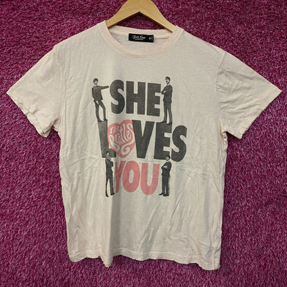 Junk Food The Beatles She Loves You Women's Vintage Style Tee Medium