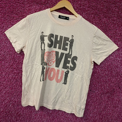 Junk Food The Beatles She Loves You Women's Vintage Style Tee Medium