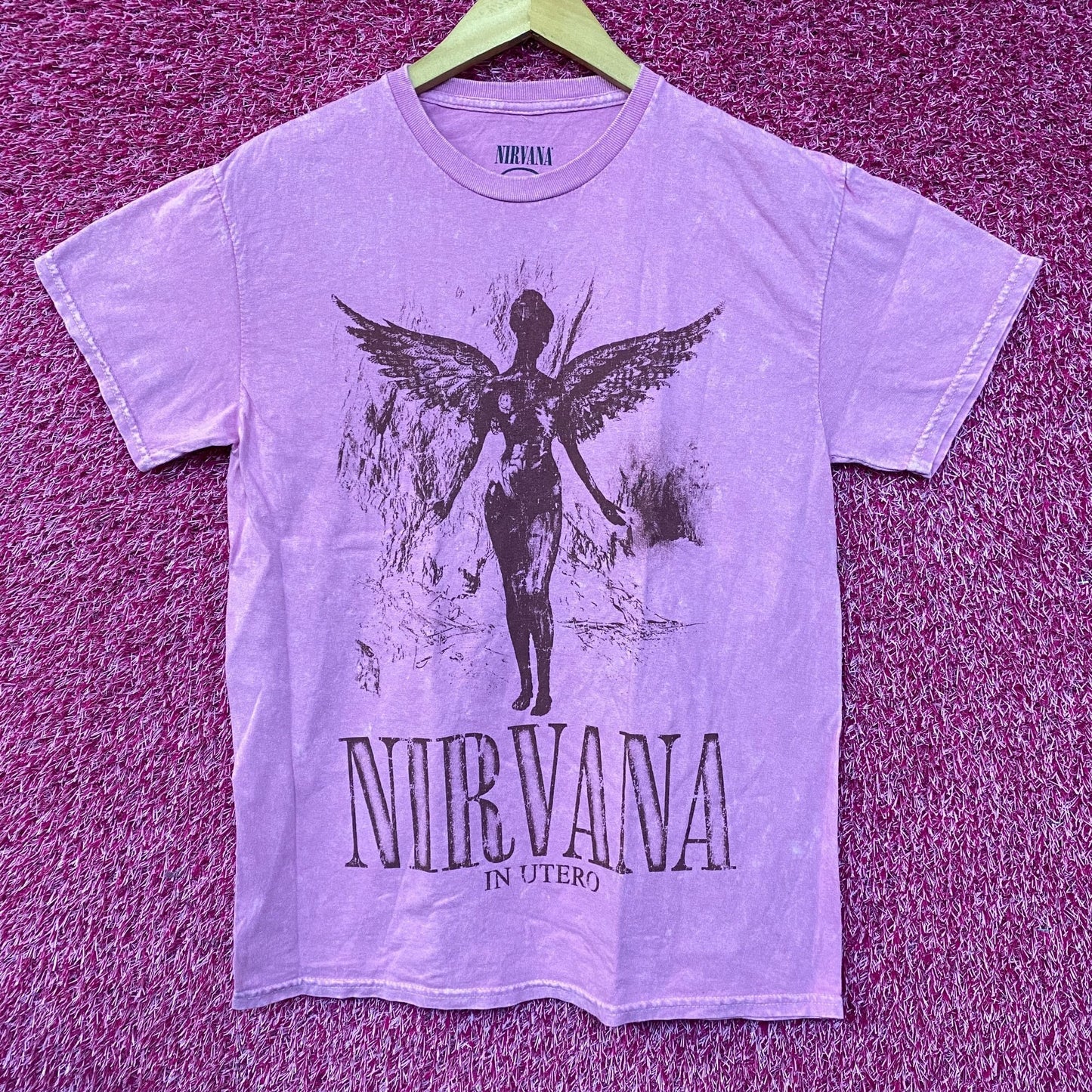 Nirvana Pink Monochrome In Utero Rock T-shirt Size Medium