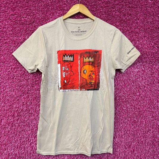 Jean Michel Basquiat Crown King Design Biege T-Shirt Small