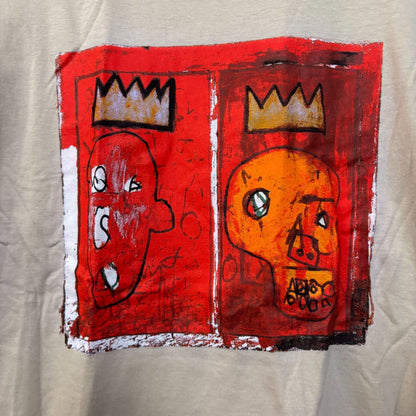 Jean Michel Basquiat Crown King Design Biege T-Shirt Small