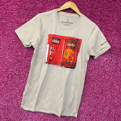 Jean Michel Basquiat Crown King Design Biege T-Shirt Small
