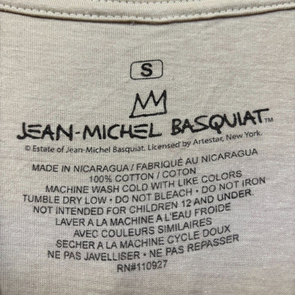 Jean Michel Basquiat Crown King Design Biege T-Shirt Small