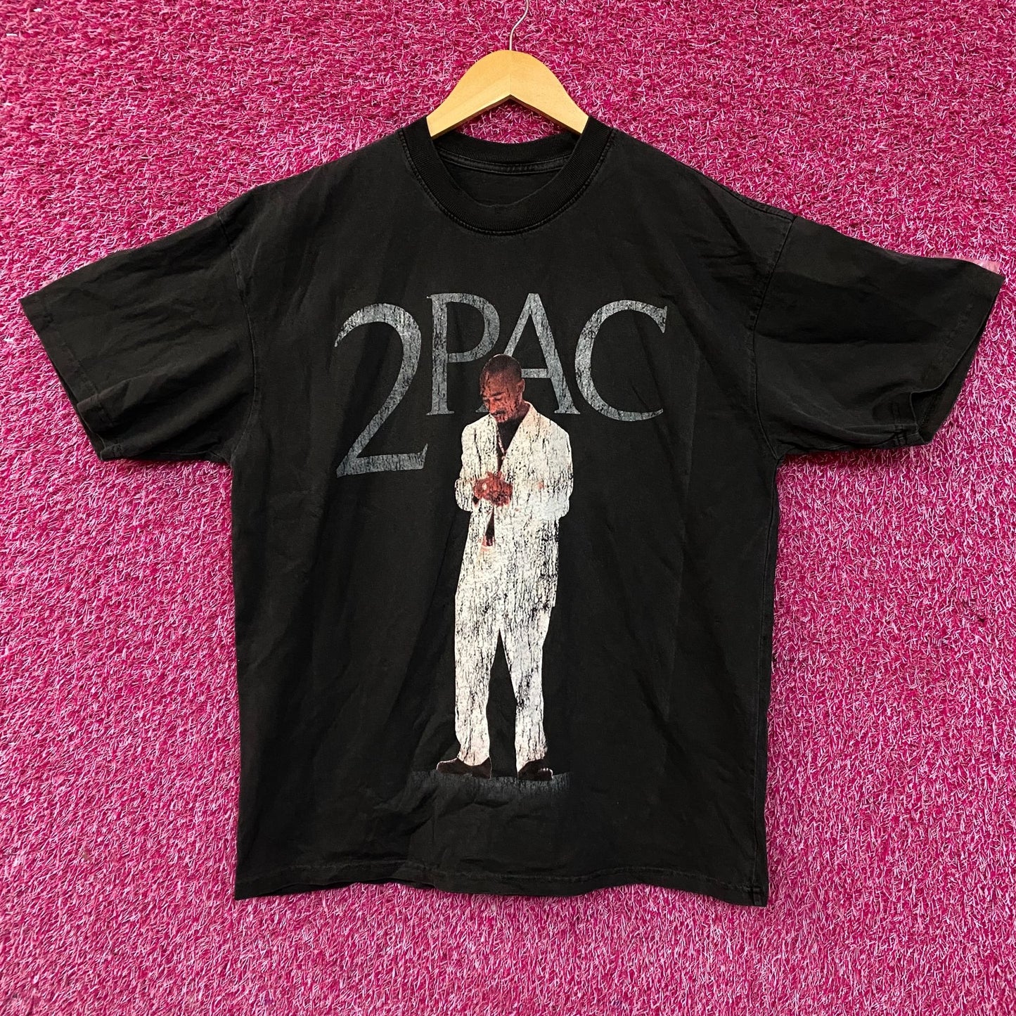2PAC White Suit Layered Graphic T-Shirt Large