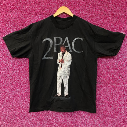 2PAC White Suit Layered Graphic T-Shirt Large