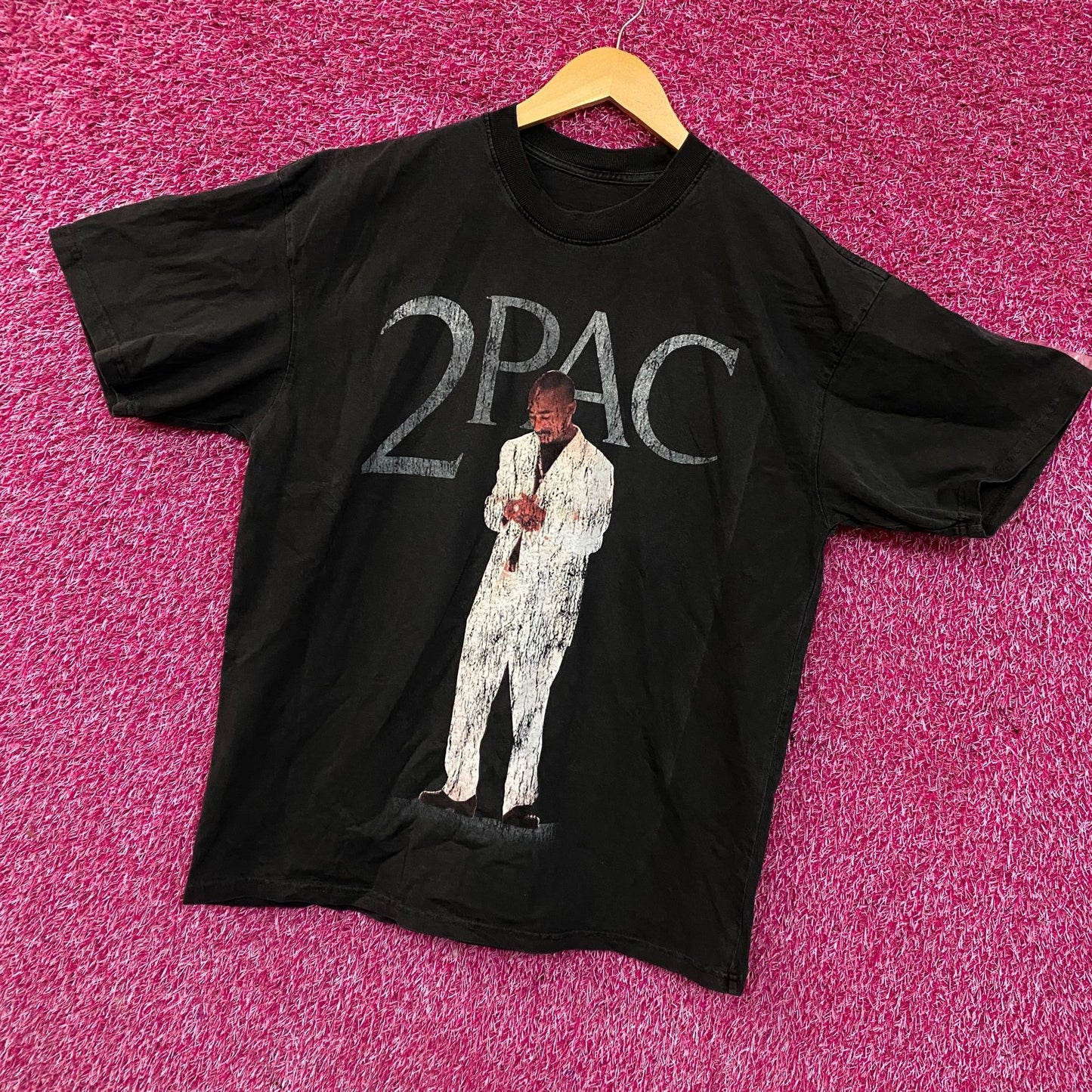 2PAC White Suit Layered Graphic T-Shirt Large
