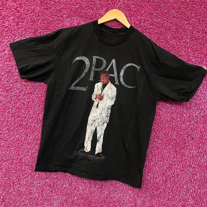 2PAC White Suit Layered Graphic T-Shirt Large
